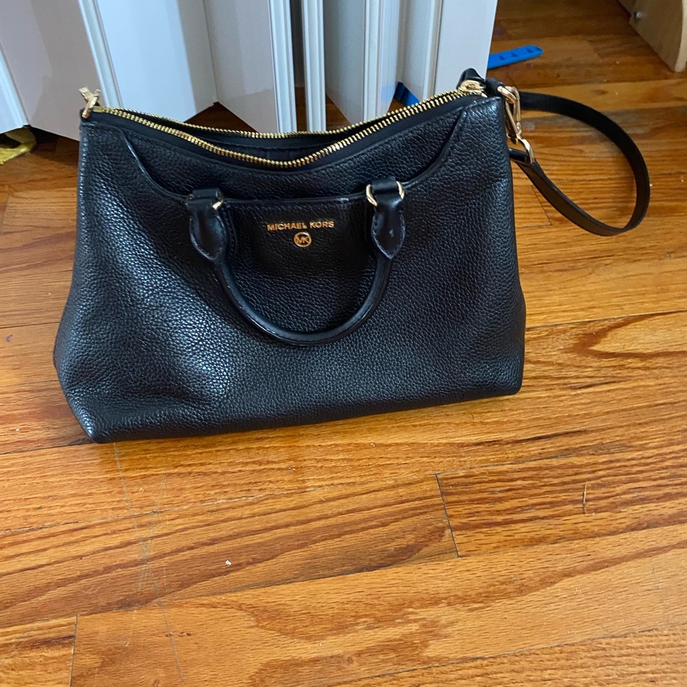 Michael Kors Black Pebbled Leather Satchel